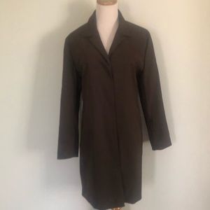 Womyn Brown Polyester Blend Lined Overcoat Sz: 6